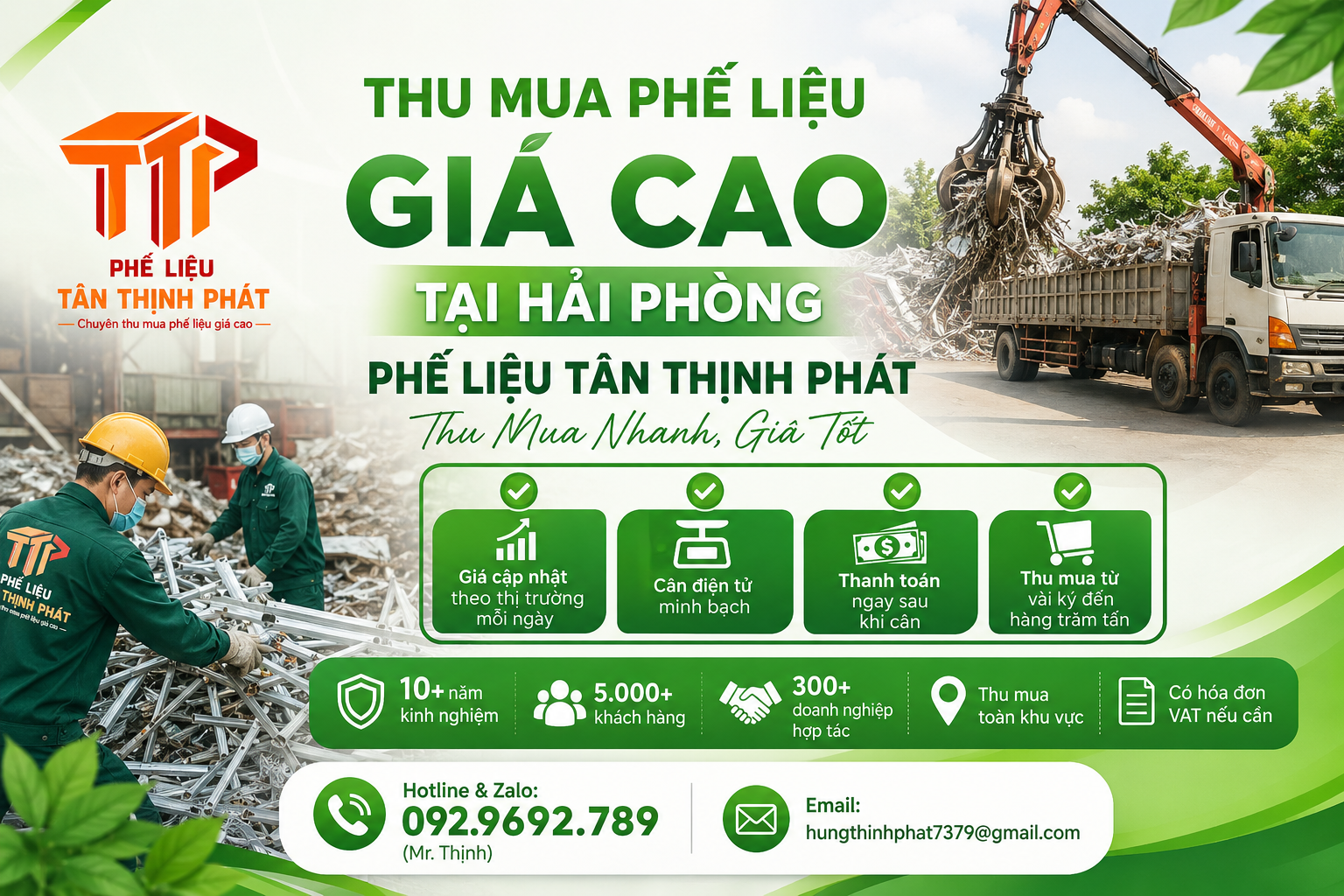 Thu Mua Phế Liệu Giá Cao Tại Hải Phòng | Phế Liệu Tân Thịnh Phát Thu Mua Nhanh, Giá Tốt
