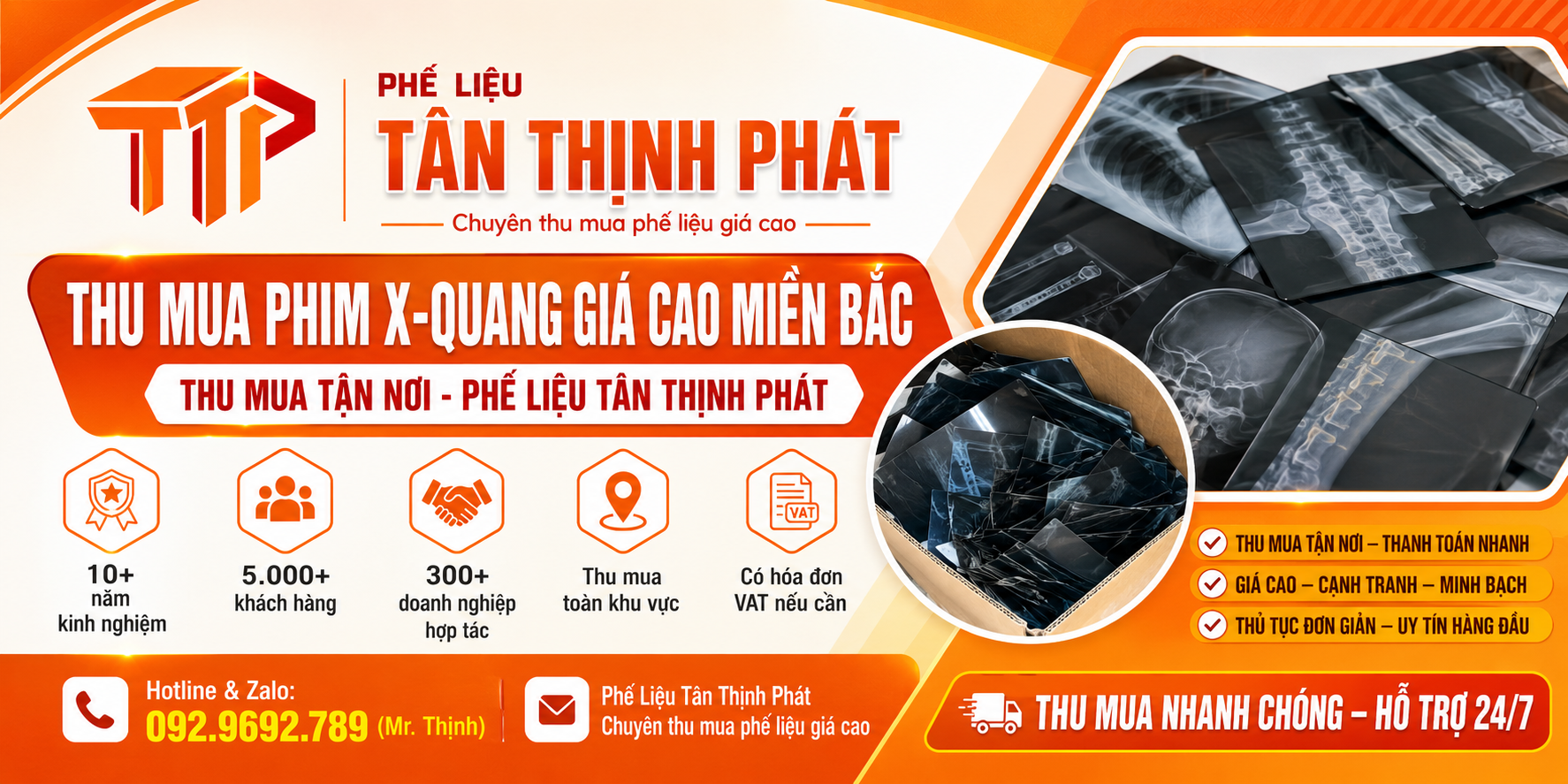 Thu Mua Phim X-Quang Giá Cao Miền Bắc | Thu Mua Tận Nơi - Phế Liệu Tân Thịnh Phát