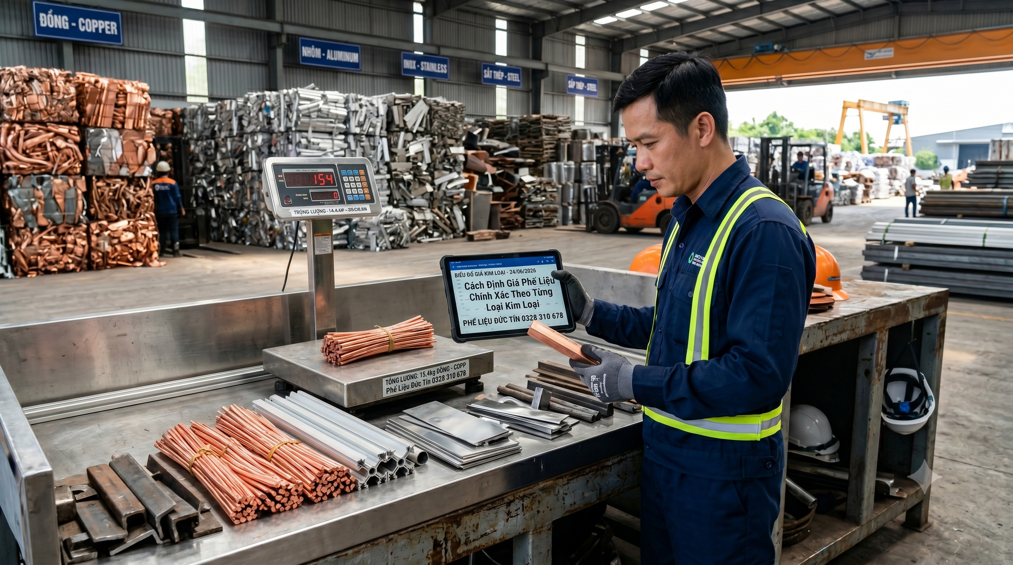 Nhân viên Tân Thịnh Phát khảo sát phế liệu tại Phú Thọ