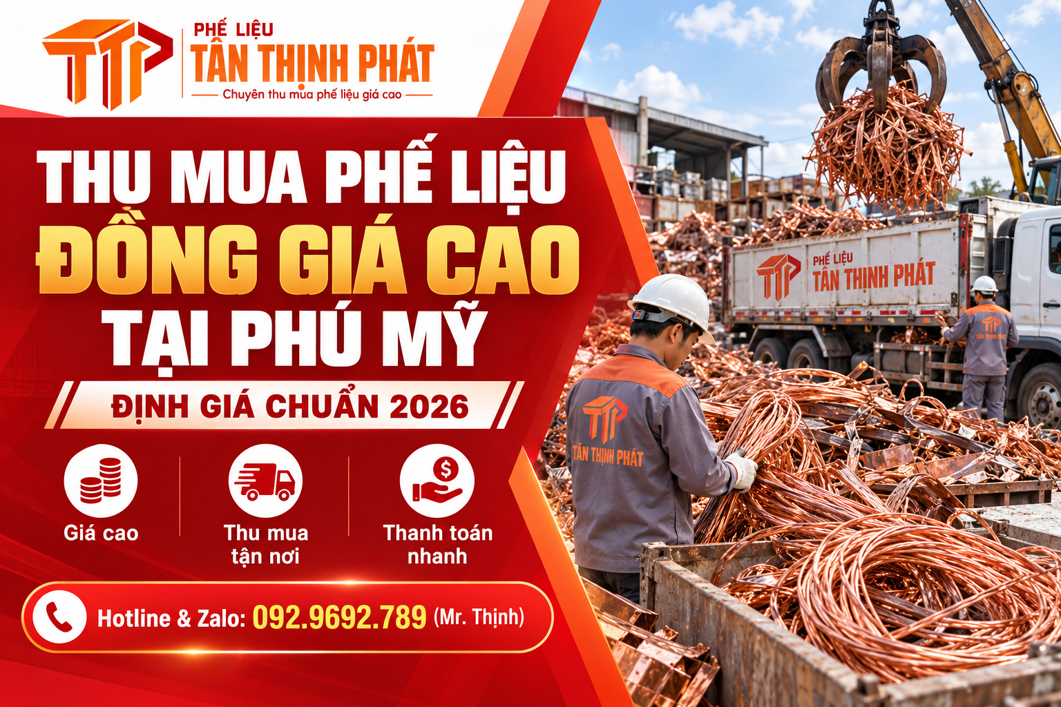 Thu Mua Phế Liệu Đồng Giá Cao Tại Phú Mỹ – Định Giá Chuẩn 2026