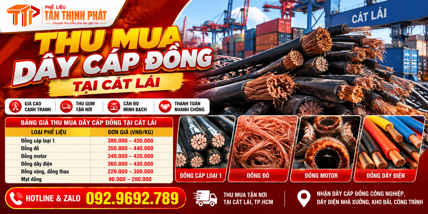 Thu Mua Dây Cáp Đồng Tại Cát Lái – Giá Cao, Tận Nơi